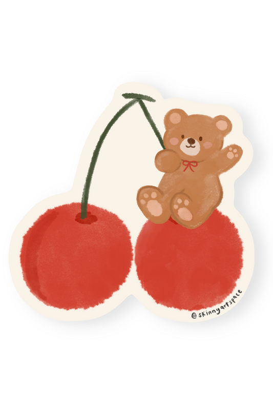 Sweet Cherry Teddy Sticker